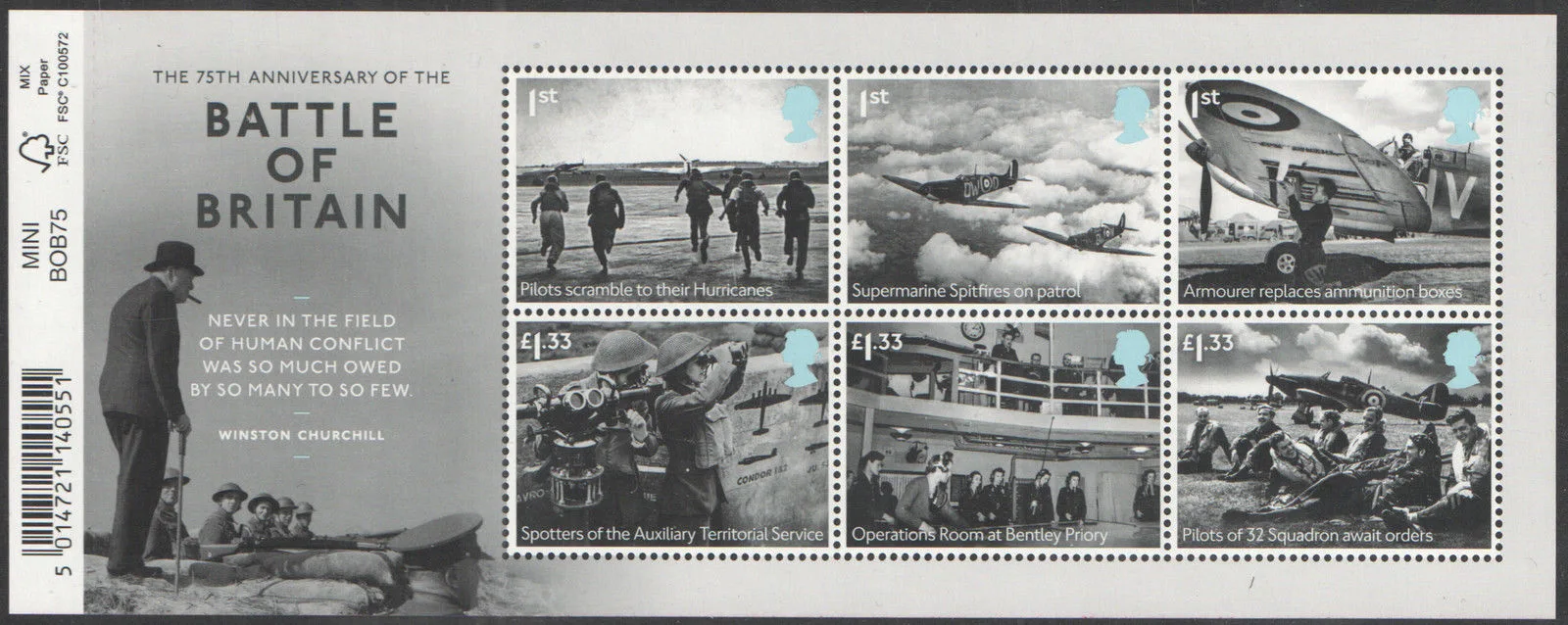 Gr. Britain 2015 Battle of Britain bloc-m/s neuf/mnh
