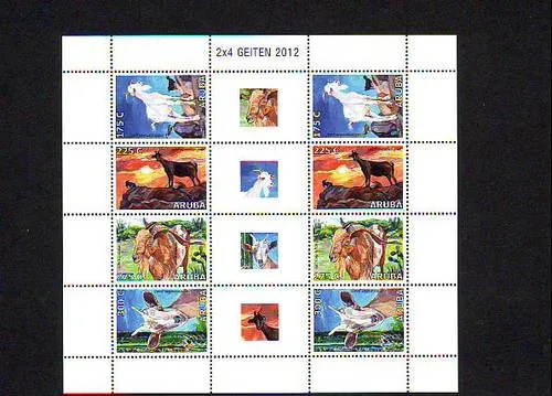 Aruba V594-597 Goats 2012 sheetlet MNH