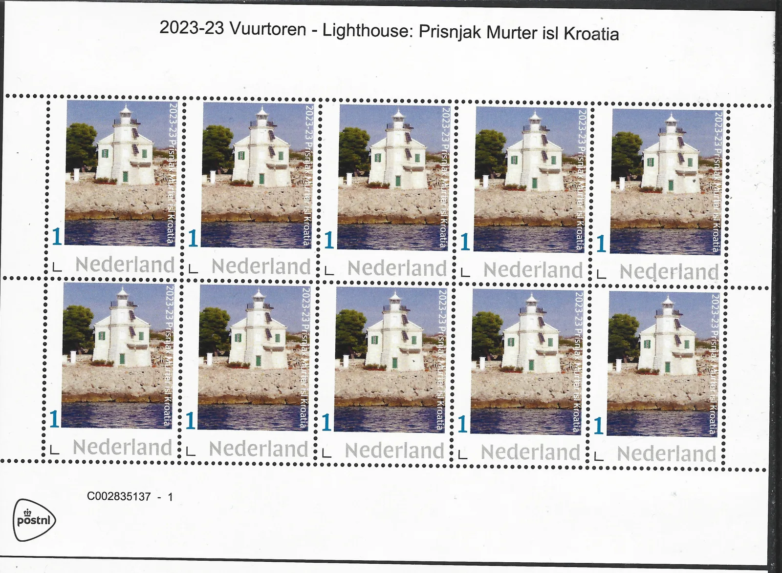 Pays-Bas 2023-23 Prisnjak Murter îl. Croatie feuillet postfris/mnh