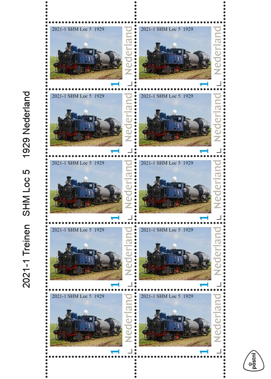 Pays-Bas 2021-2 Trains SHM Loc 5 1922 feuillet neuf/mnh