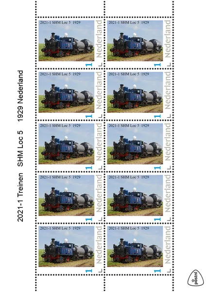 Nederland 2021-2 Treinen Trains SHM Loc 5 1922 vel-sheetlet postfris/mnh