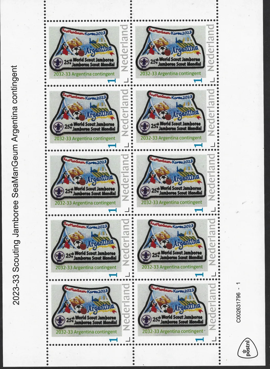 Niederlande 2023-33 Scouting Jamboree SeaManGeum Argentinien Kontingent Kleinbogen postfrisch/mnh