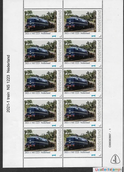 Nederland 2021-1 Treinen Trains NS 1223 vel-sheetlet postfris/mnh