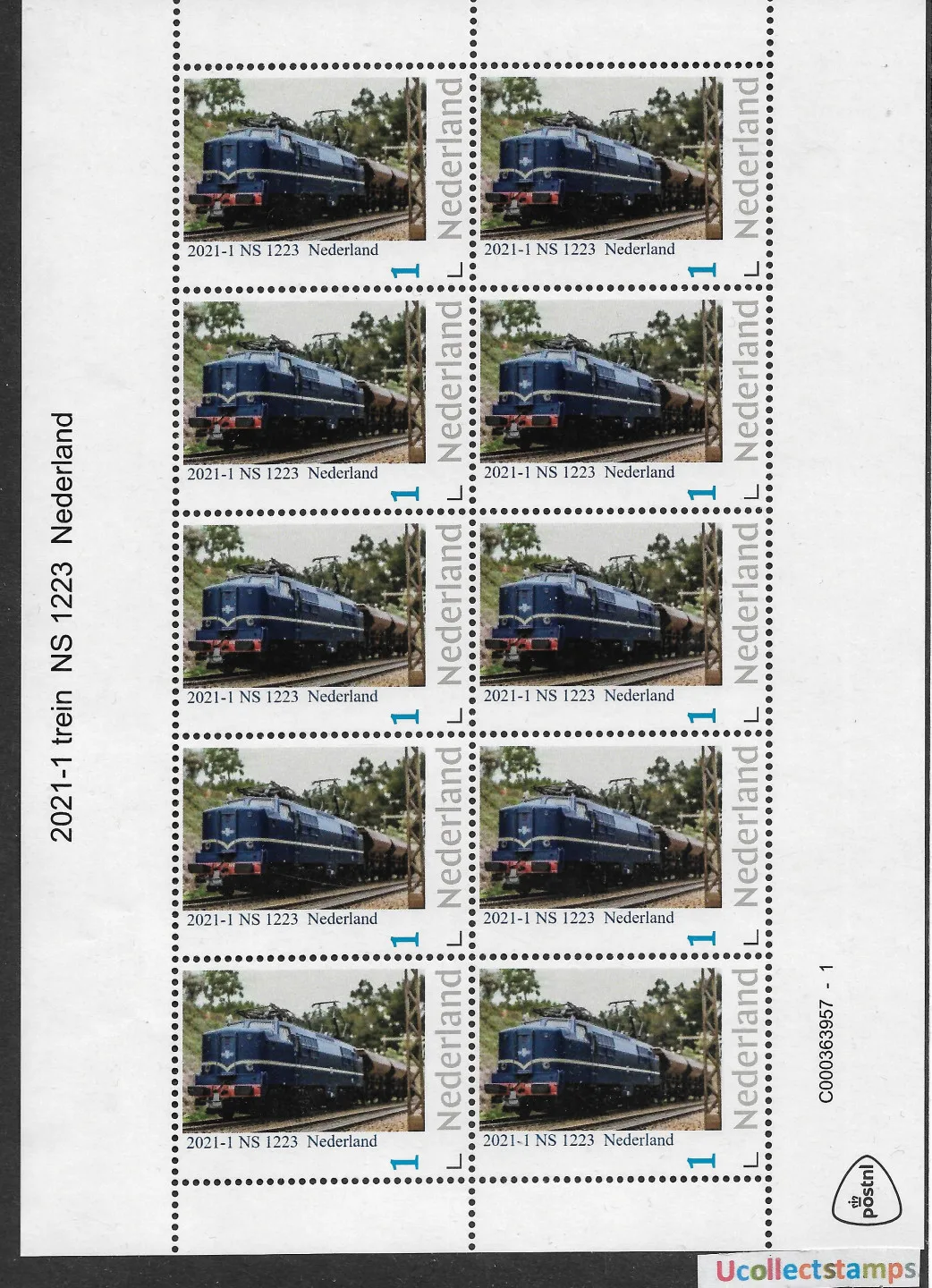 Niederlande 2021-1 Züge NS 1223 Bogen postfrisch/MNH