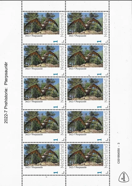Netherlands 2022-7 Prehistory - Prehistoric Pterosaur sheet MNH