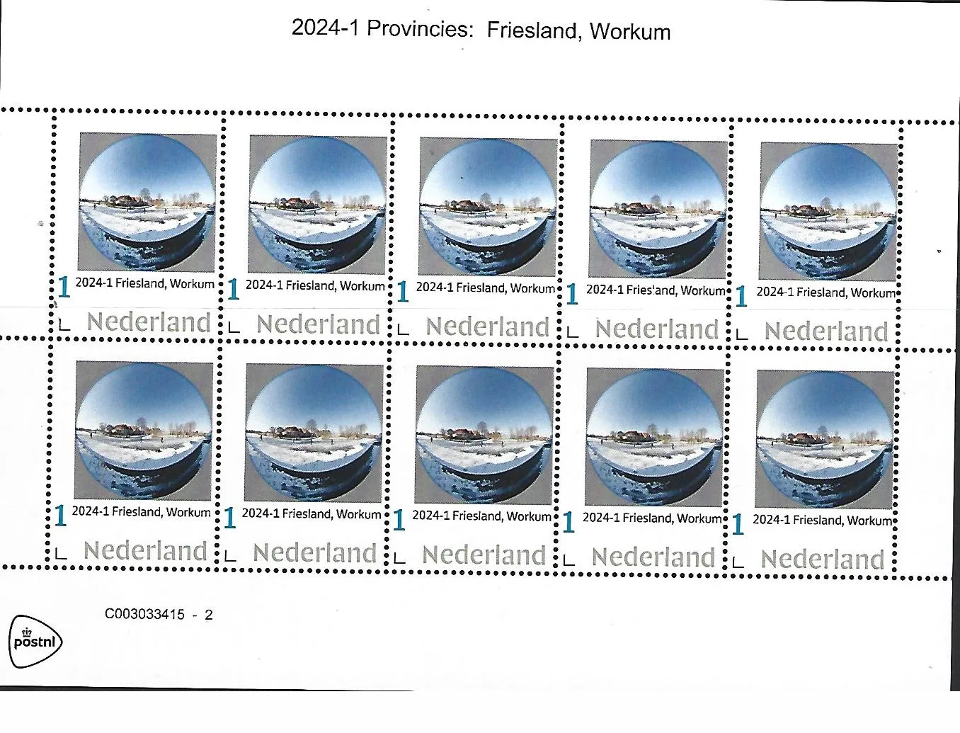 Niederlande 2024-1 Provinzen: 1 Friesland Workum Bogen postfrisch/mnh