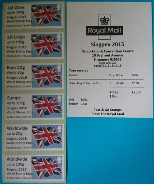 Gr. Britain 2015 Singpex post & Go postfris/mnh
