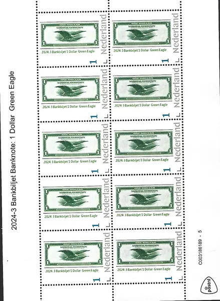 Nederland 2024-3 Bankbiljet Banknote: USA $1 Green Eagle sheetlet postfris/mnh