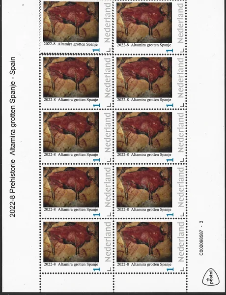 Nederland 2022-8 Prehistorie: Altamira grotten spanje vel-sheetlet postfris/mnh