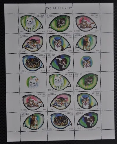 Aruba 623-630 Katten cats katzen 2012 vel postfris/mnh