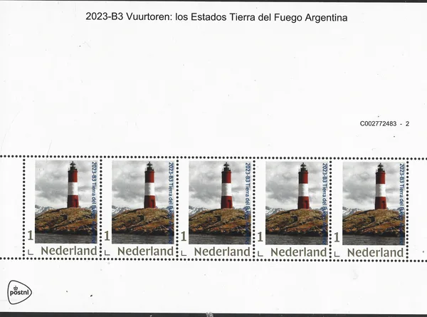 Netherlands 2023-B3 Lighthouse Tierra del Fuego Argentina pane MNH