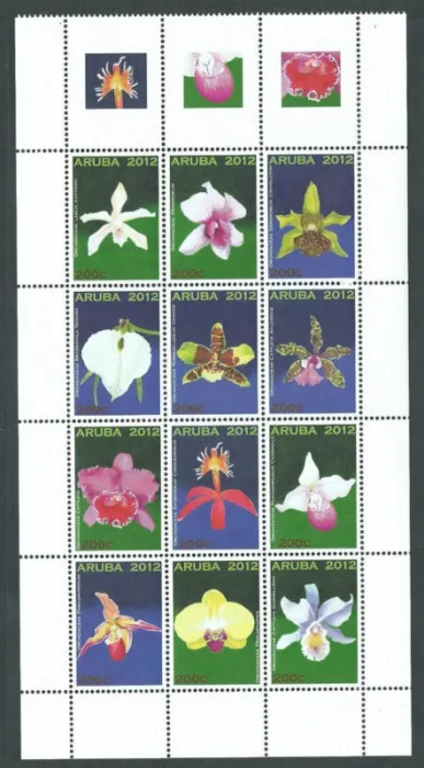 Aruba 645-656 Orchids 2012 MNH