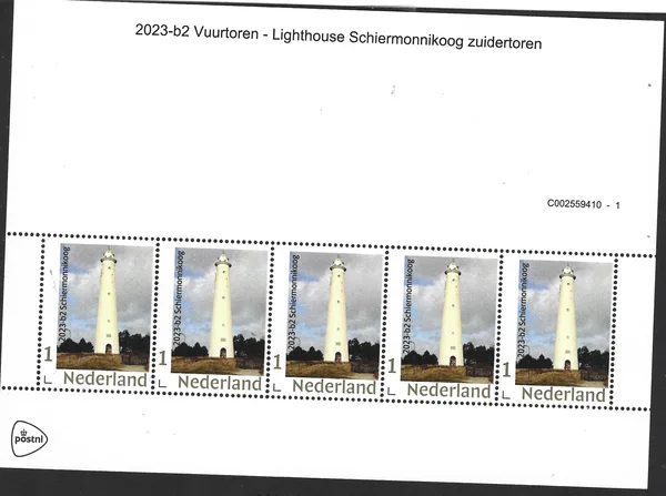 Nederland 2023-B2 Vuurtoren -lighthous Gold 1 Schiermonnikoog Netherlands vel-sheetlet postfris/mnh