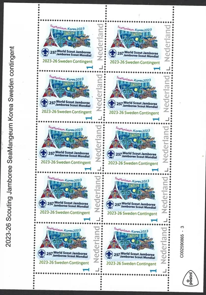 Nederland 2023-26 Scouting Jamboree SeaManGeum Sweden vel-sheetlet contingent postfris/mnh