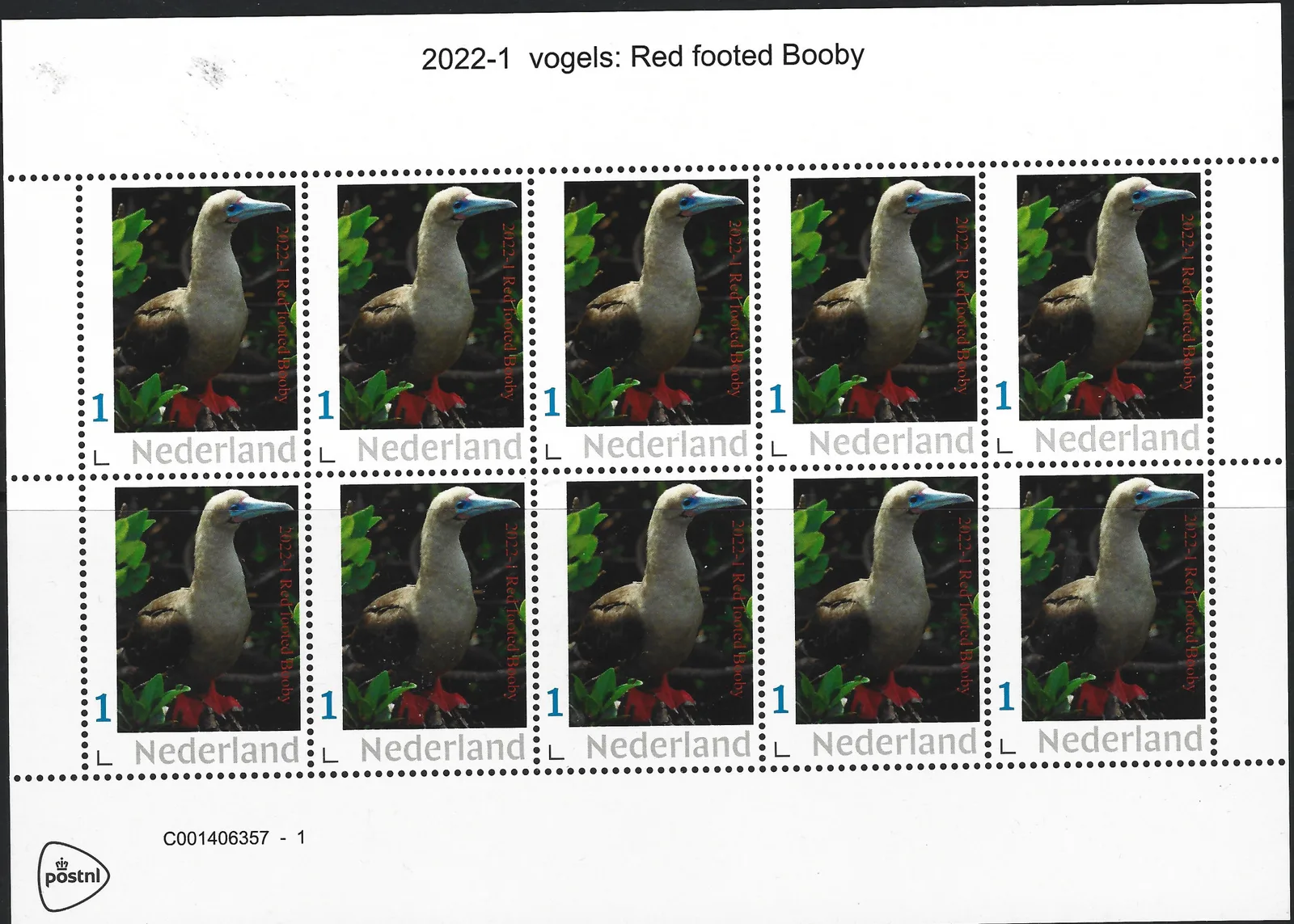 Niederlande 2022-1 Vögel Rotfußtölpel Bogen postfrisch/mnh