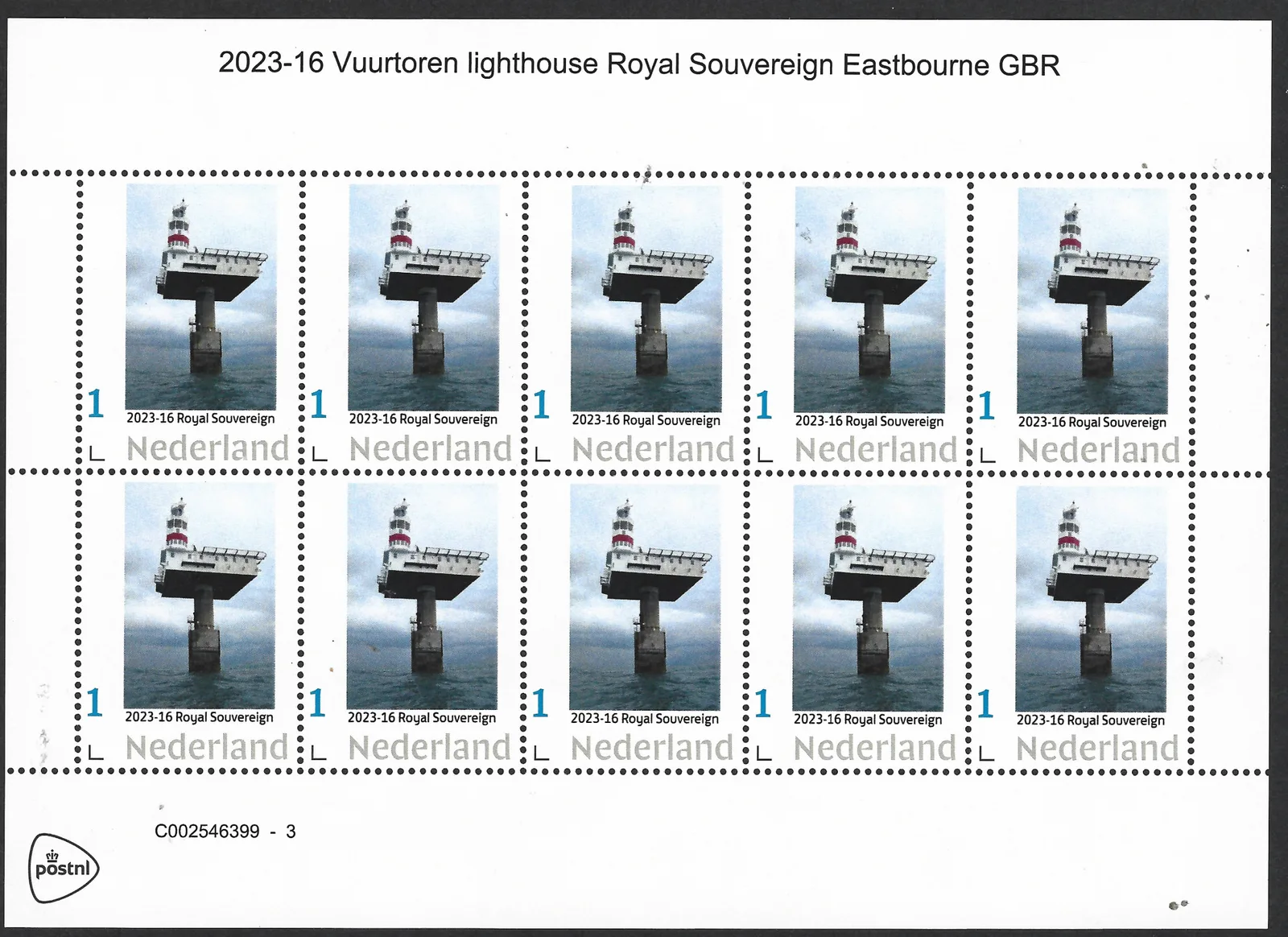 Niederlande 2023-16 Leuchtturm Royal Sovereign Eastbourne Großbritannien Blocklet postfrisch/mnh