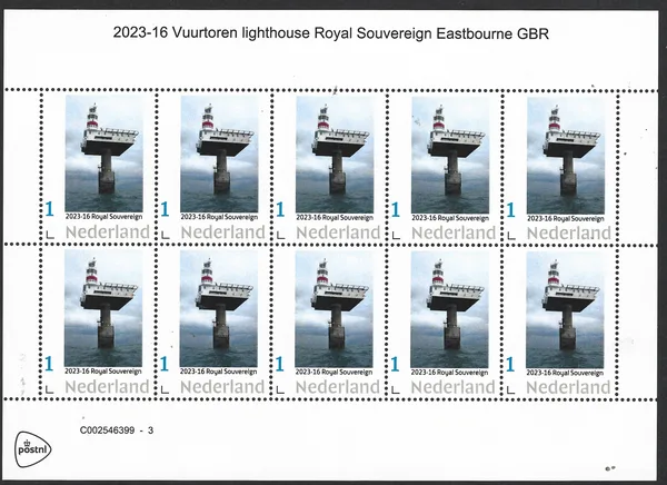 Netherlands 2023-16 Lighthouse Royal Sovereign Eastbourne GB Britain sheet MNH