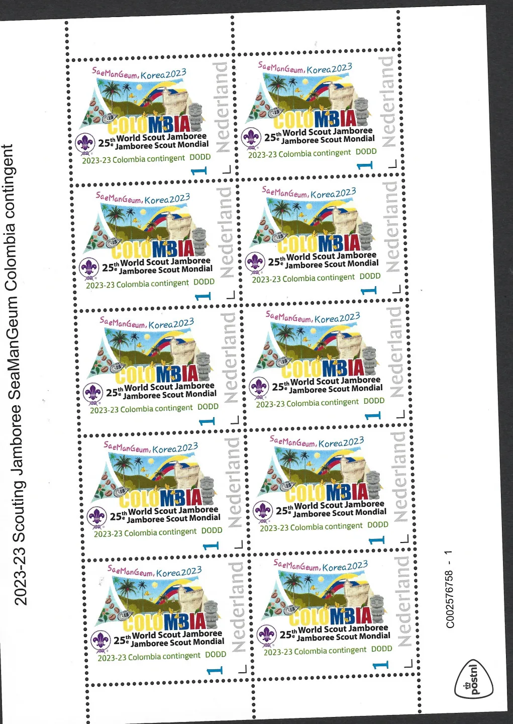Niederlande 2023-23 Scouting Jamboree SeaManGeum Kolumbien Kontingent Markenheftchen postfrisch/mnh