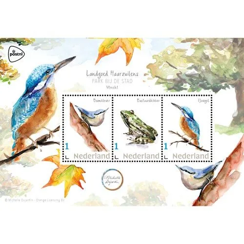 Niederlande 2021 Natur Vögel Frosch Naturblock postfrisch/mnh