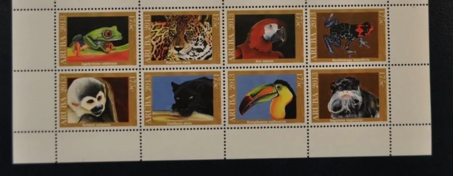Aruba 2013 Dieren aap vogel Kikker panter monkey bird frog cheetah postfris-mnh