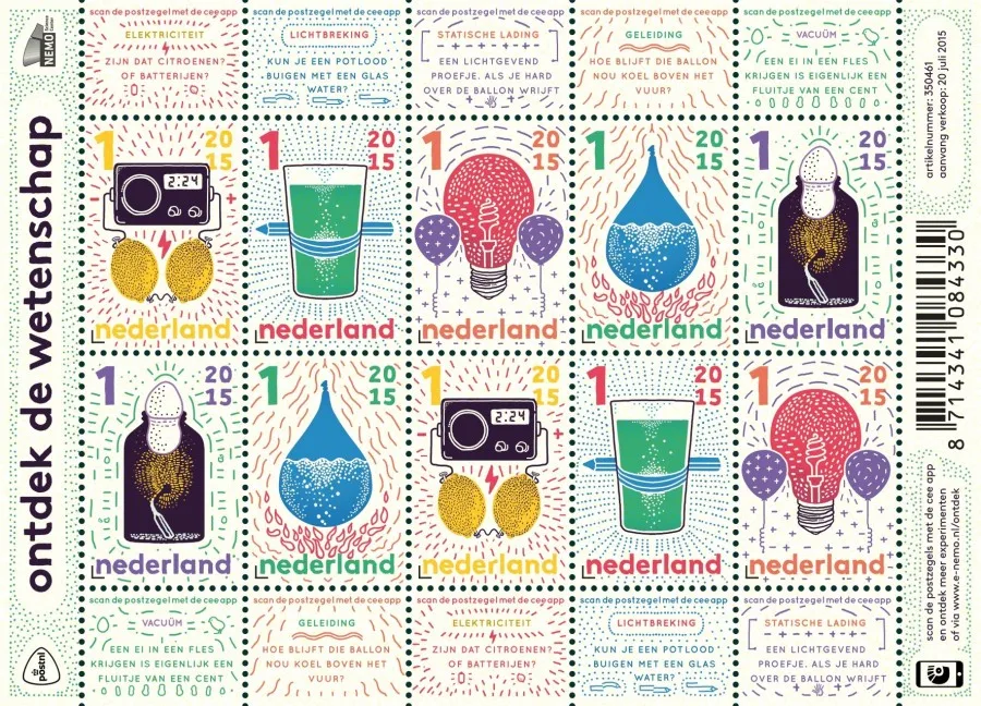 Nederland V3310-3314 Ontdek de wetenschap - science vel-sheetlet 2015 postfris/mnh