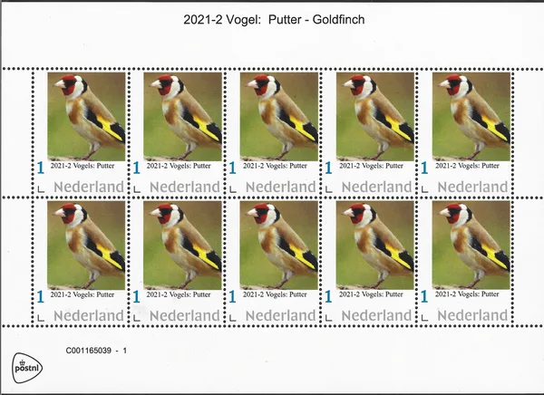 Nederland 2021-2 vogels putter goldfinch vel-sheetlet postfris/mnh