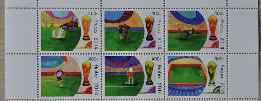 Aruba 2014 wk voetbal soccer worldchampionship postfris