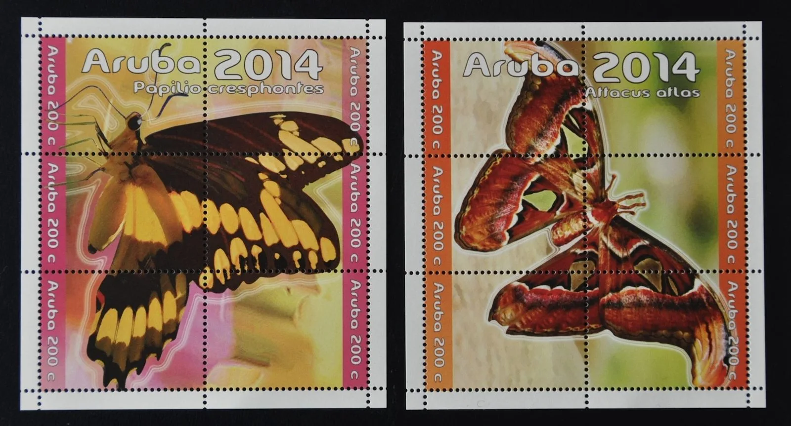 Aruba 2014 Butterflies 2 sheets-m/s MNH