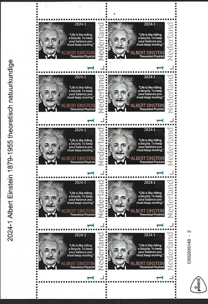 Netherlands 2024-1 Albert Einstein Quote sheet MNH