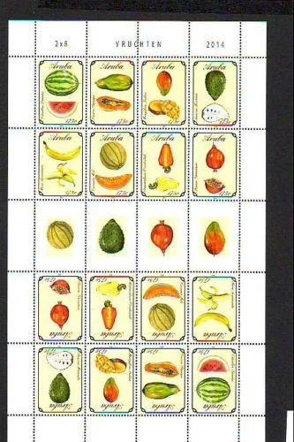 Aruba 2014 Vruchten fruit vel-sheetllet V772-779 postfris