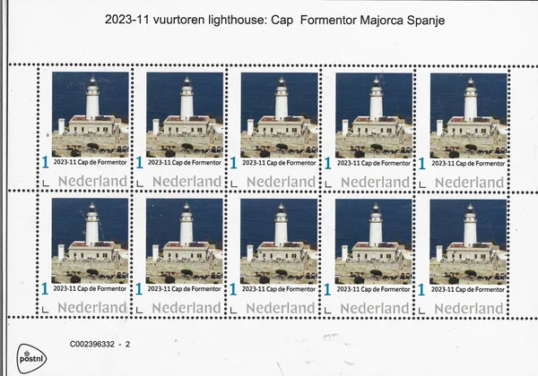 Nederland 2023-11 Vuurtoren lighthouse: Cap de Formentor Majorca Spanje vel-sheetlet postfris/mnh