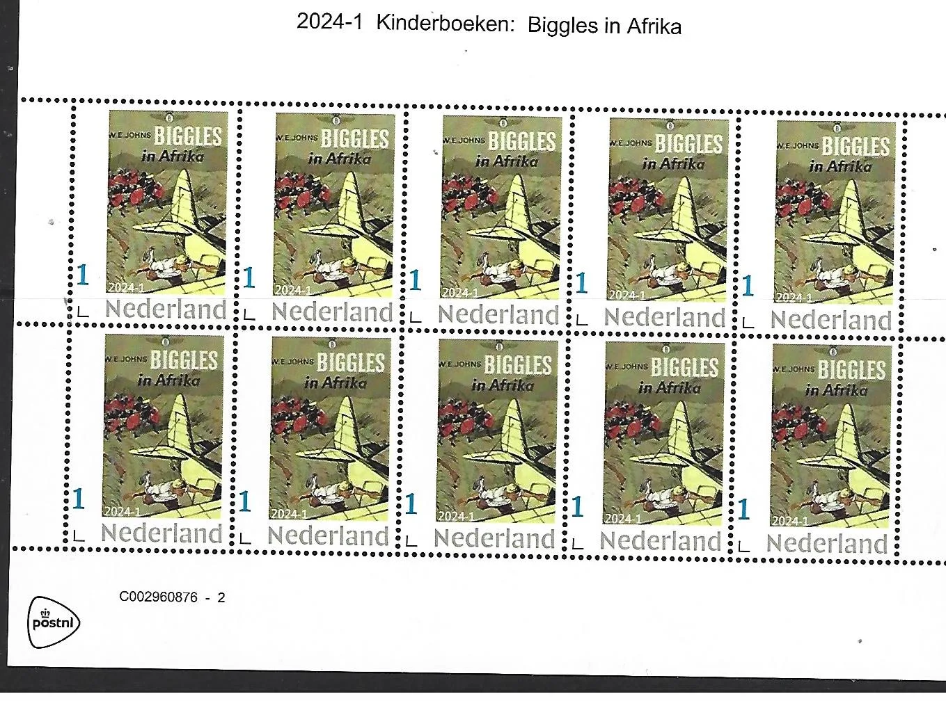 Niederlande 2024-1 Kinderbuch Biggles in Afrika Flugzeug Blockaden postfrisch/mnh