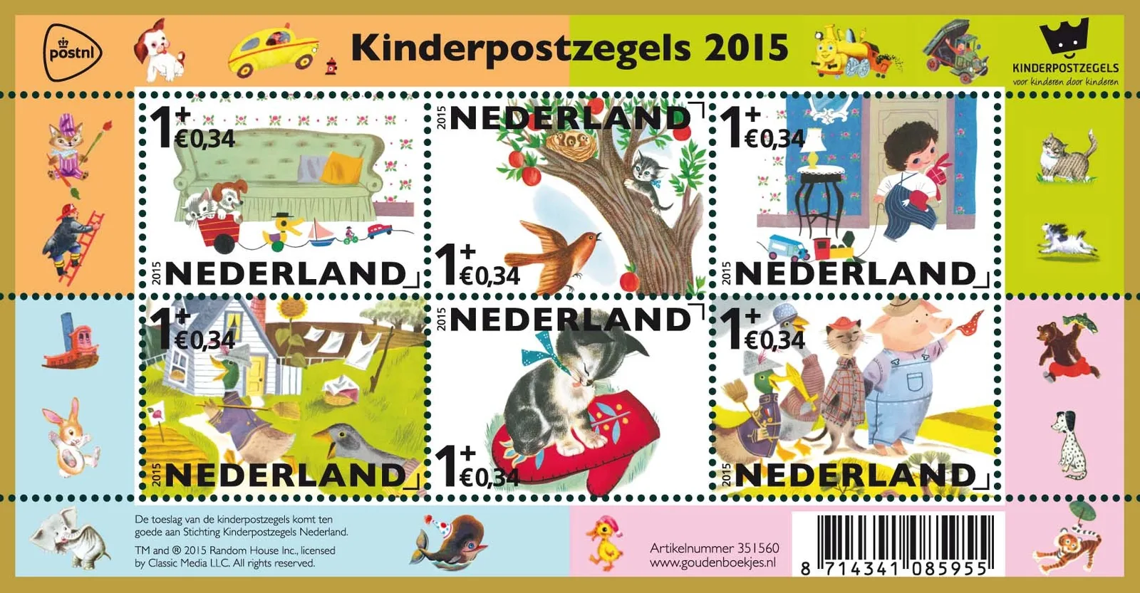 Nederland V3362 kinderzegels blok-m/s 2015 postfris/mnh