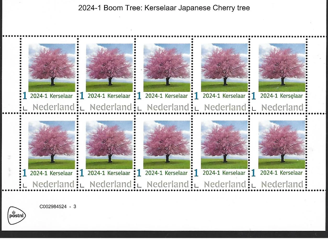 Niederlande 2024-1 Baum-Kirschenlaar Bogen postfrisch/mnh