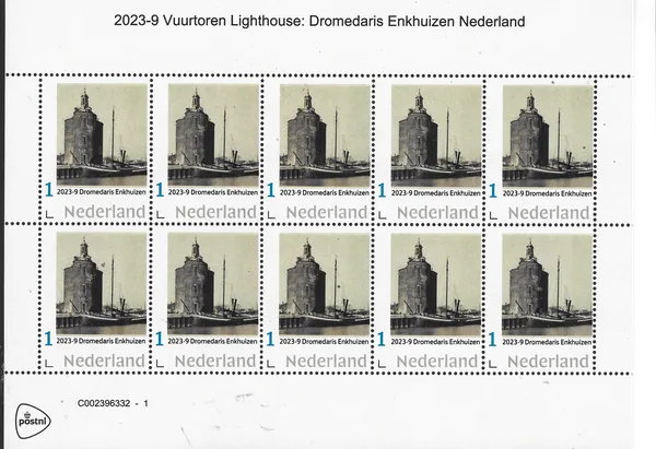 Nederland 2023-9 Vuurtoren lighthouse: Dromedaris Enkhuizen vel-sheetlet postfris/mnh
