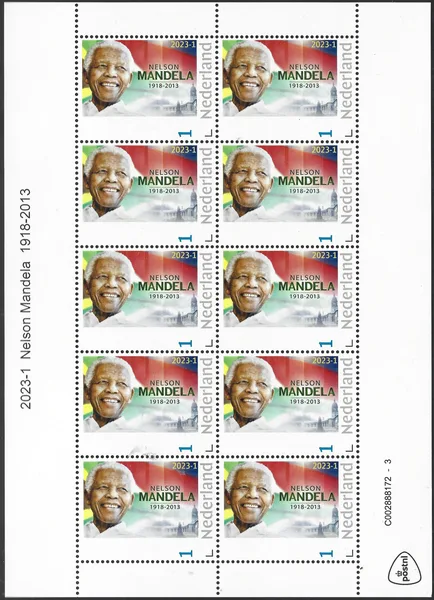 Netherlands 2023-1 Nelson Mandela 1918-2013 sheet MNH