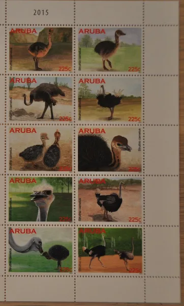 Aruba 2015 Struisvogels ostrich 826-835 postfris-mnh