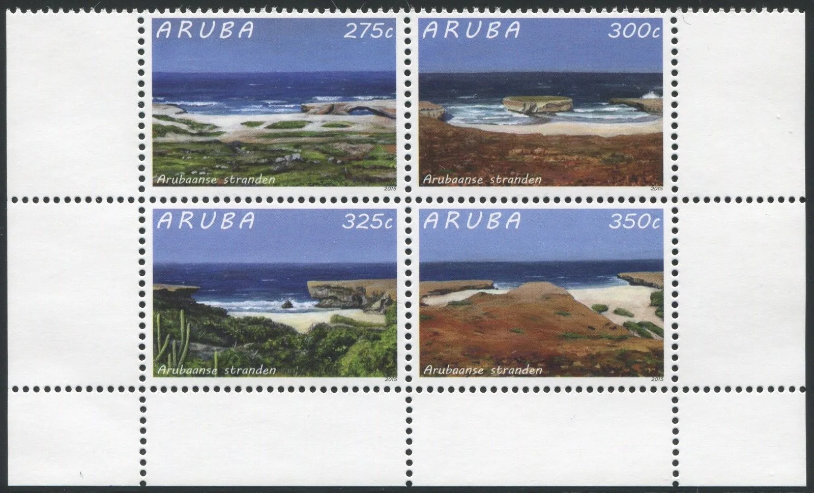 Aruba 2015 stranden beaches 836-839 postfris-mnh
