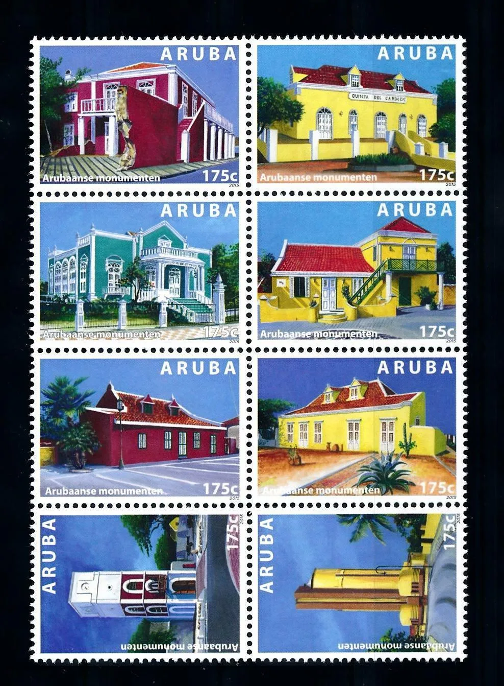 Aruba 2015 Monumenten monuments 840-847 postfris-mnh