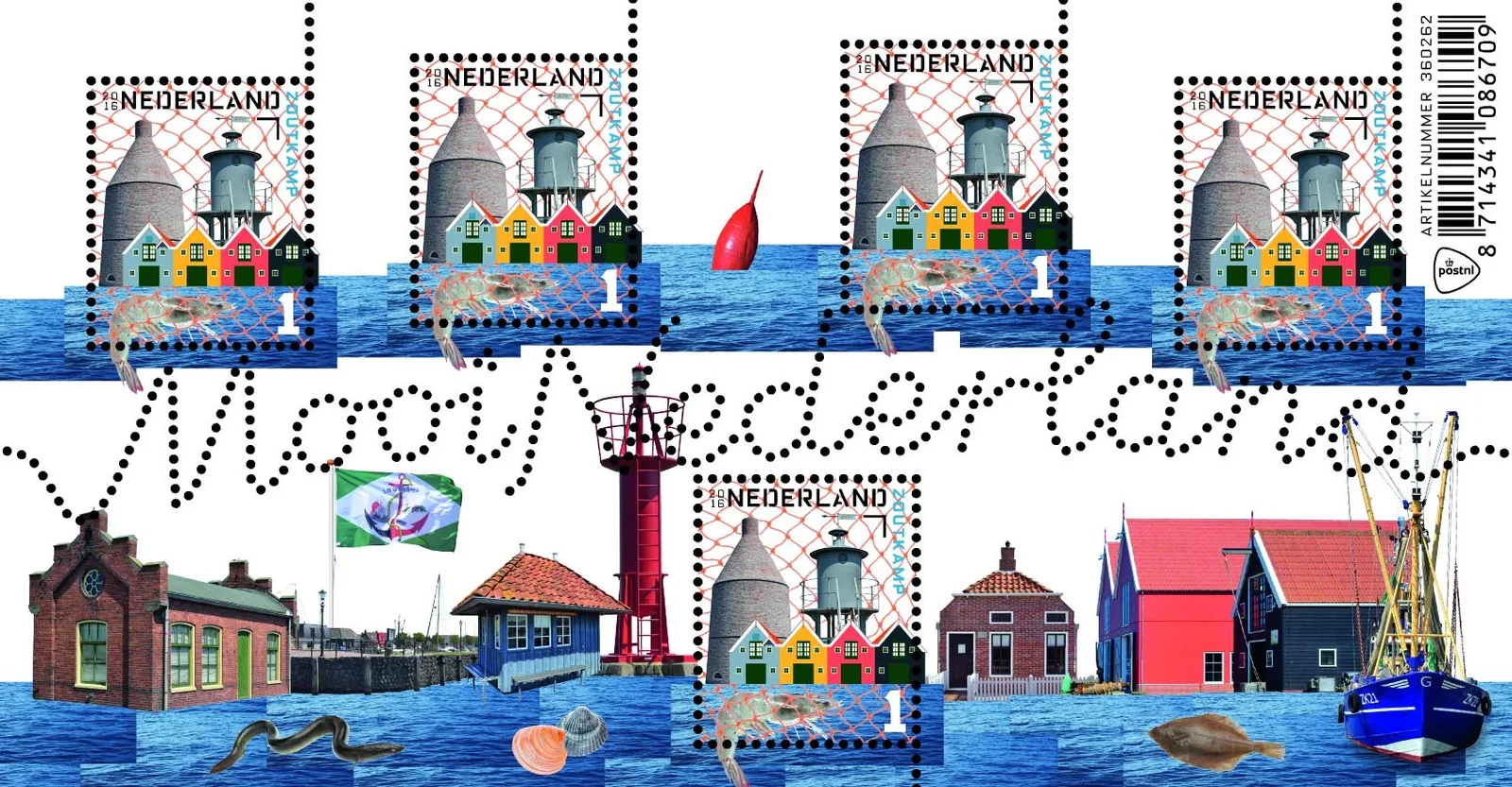 Netherlands 3387 Beautiful Netherlands Zoutkamp block MNH 2016