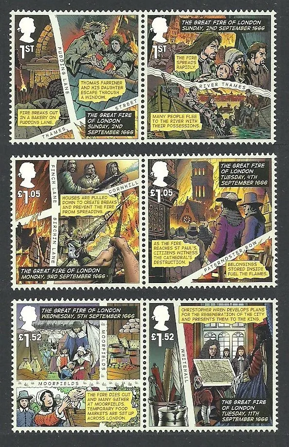 Gr. Britain 2016 Grand Incendie de Londres postfris/mnh