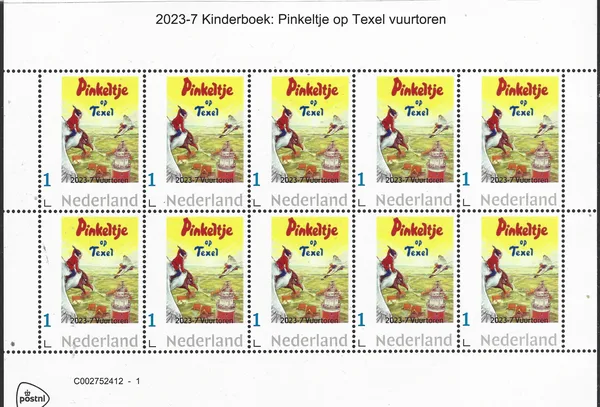Nederland 2023-7 Kinderboeken Pinkeltje op Texel Vuurtoren/lighthouse vel-sheetlet postfris/mnh