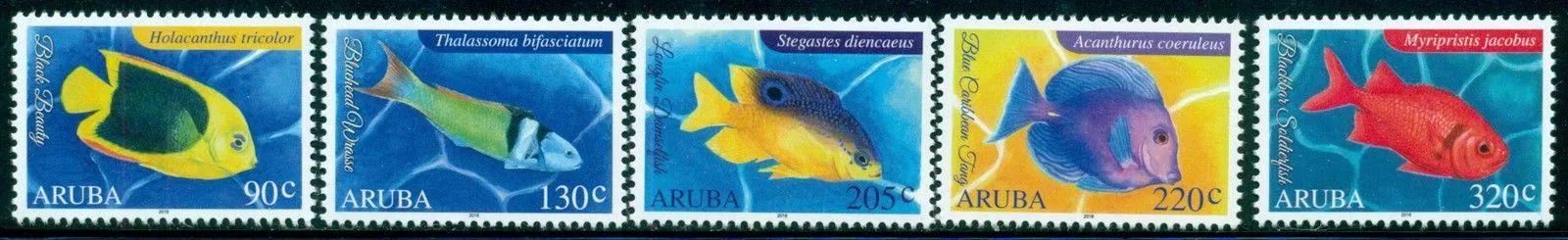 Aruba 2016 Fish 854-858 MNH