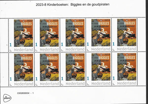 Netherlands 2023-8 Children's Books: Biggles and the Gold Pirates sheetlet MNH