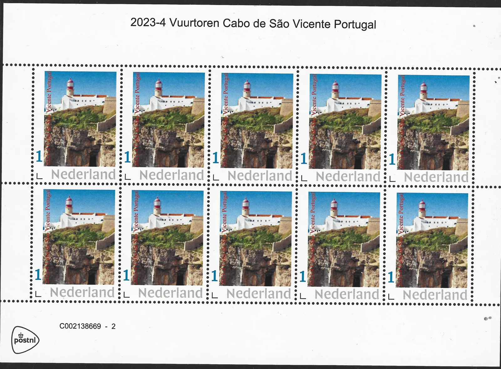 Niederlande 2023-4 Leuchtturm - Cabo de San Vicente Portugal Bogen postfrisch/mnh