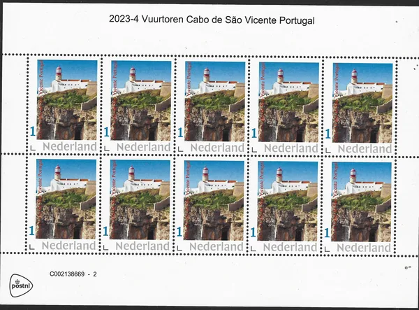 Nederland 2023-4 vuurtoren - lighthouse: Cabo de San Vicente Portugal vel-sheetlet postfris/mnh