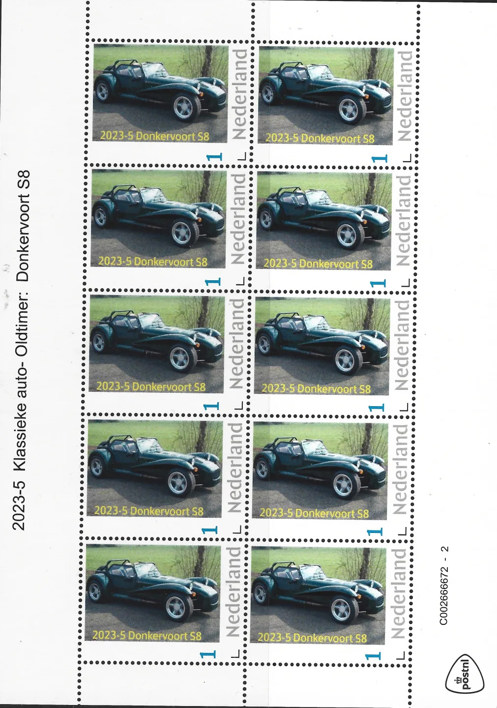Pays-Bas 2023-5 Voiture de collection : Donkervoort S8 vel-feuille neuf/nsg