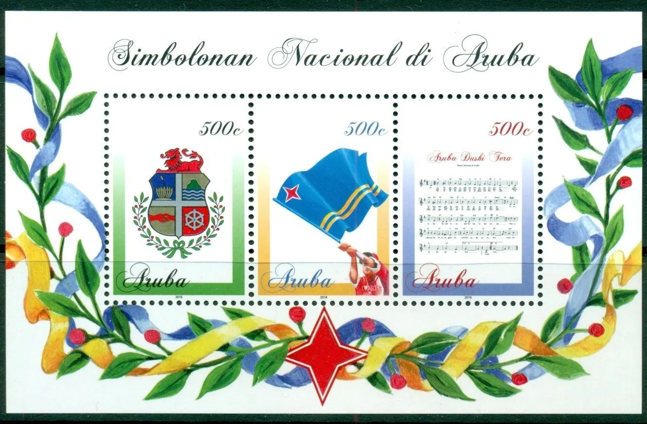 Aruba 2016 National Symbols 859-861 Block MNH