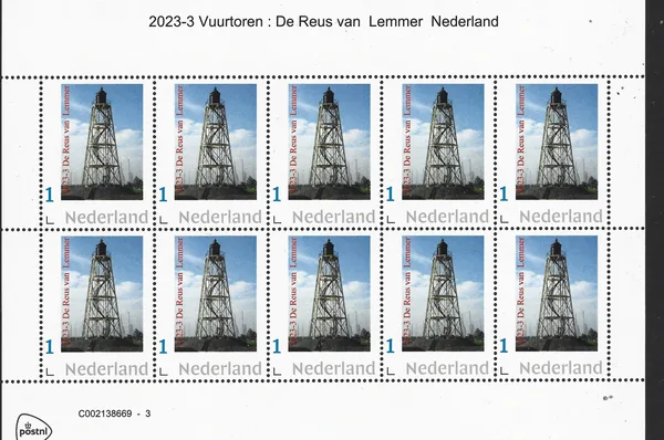 Nederland 2023-3 vuurtoren - lighthouse de Reus Lemmer Nederland vel-sheetlet postfris/mnh