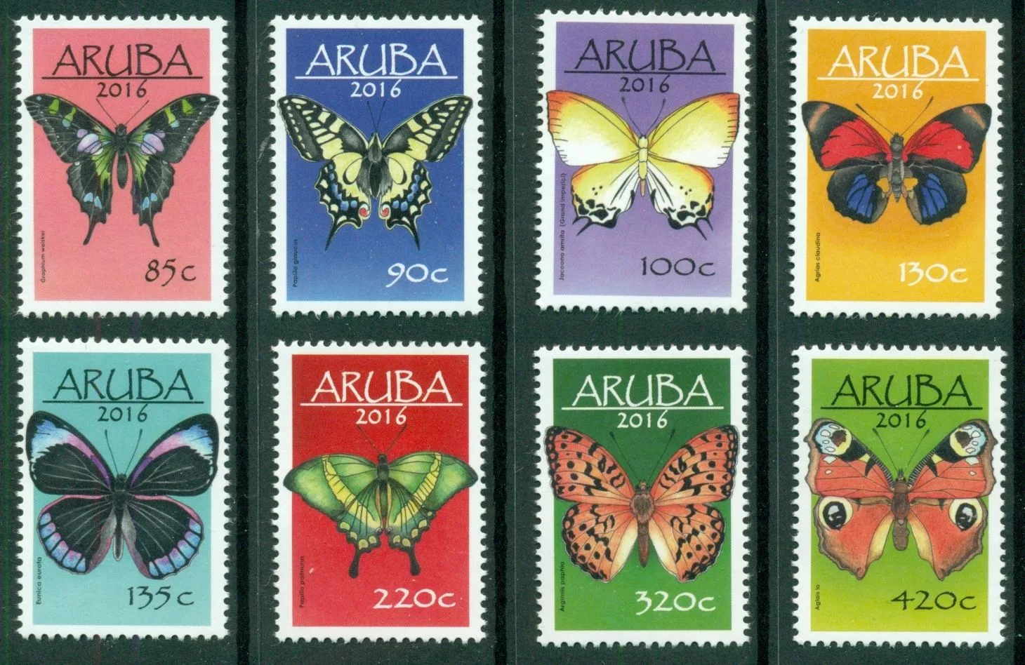 Aruba 2016 Vlinders butterflies 868-875 postfris-mnh